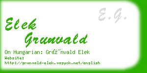 elek grunvald business card